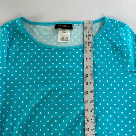 Talbots Miraclesuit Size M Blue Polka Dot Swim Ruching Rash Guard UPF 50 - Picture 11 of 13